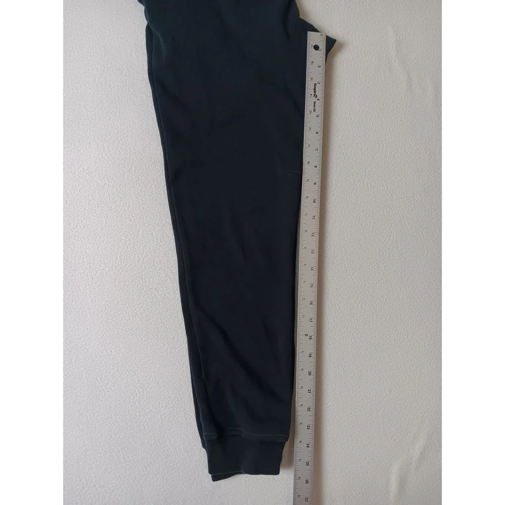 Original Use Mens Black Fleece Jogger Sweatpants Small Drawstring Tapered Leg